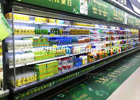 Hypermarket Large Volume Open Multideck Fridge For Dairy Food