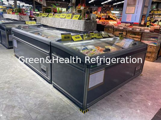 Commercial Shop Glass Gelato Island Display Freezer For Ice Cream