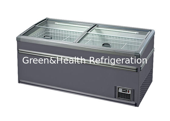 Combined Open Top Sliding Door Island Freezer Auto Defrost For Supermarket
