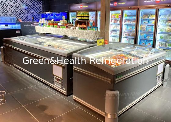 Direct Cooling Glass Top Island Chest Freezer -22C Large Capacity  850L