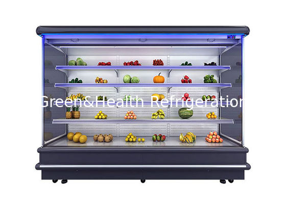 Air Curtain Remote Upright Multideck Open Chiller Refrigerator For Supermarket