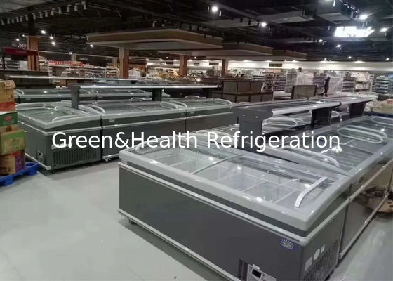 Static Cooling Island Chest Freezer Commercial Refrigerator Equipment For Ice Cream