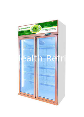 Customized Commercial Beverage Cooler Double Glass Door Display Refrigerator 1008L