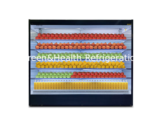 Plug In Vertical Multideck Open Chiller For Fruit 4 Layers Shelf