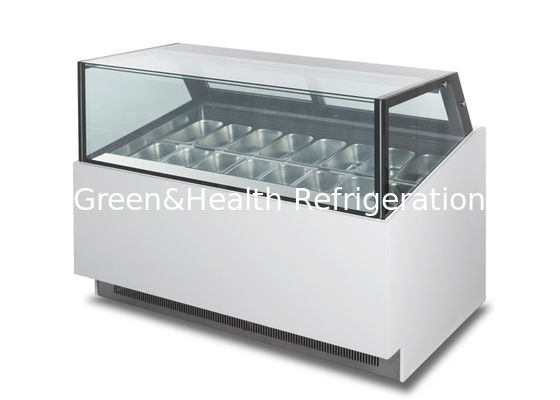 Straight Glass Door Ice Cream Display Freezer R404a Single Temperature