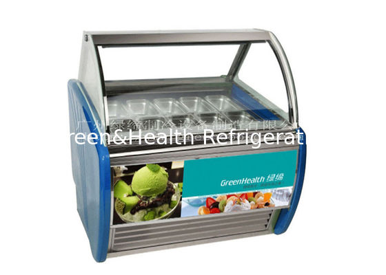 Commercial Double Row Gelato Display Freezer Ice Cream Display Cooler
