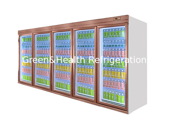 2250L Remote Glass Door Beverage Refrigerator Showcase Champagne White