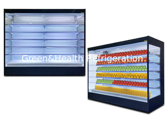 Efficient Copper Tube Aluminum Fin Multideck Open Chiller Automatic Defrost