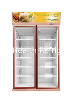 1008L R134a Double Door Refrigerator Beverage Liquor Display Cooler