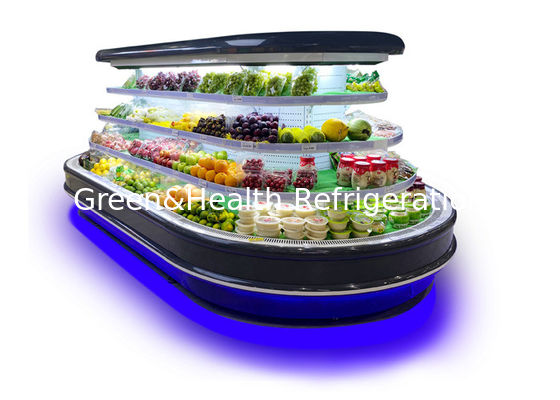 Shopping Mall Multideck Open Chiller Horizontal Round Island Freezer