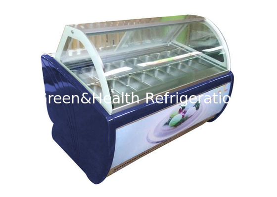 Mini Ice Cream Glass Door Display Upright Freezer Gelato Shape Barrel Fridge