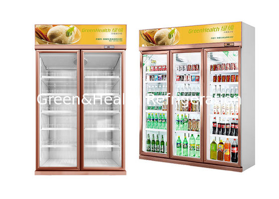 Glass Door Upright Display Refrigerator Fan Cooling Fridge For Convenience Store Beverage