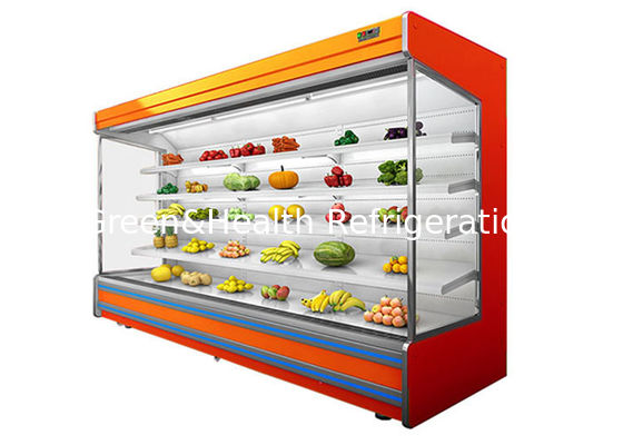 Supermarket Open Front Air Curtain Display Chiller Custom Drink Cooler