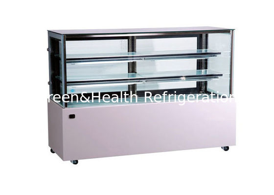 Commercial 4 Feet Square Glass Cake Display Chiller with Dynamic Cooling and Four-Sided Glass for Energy Saving