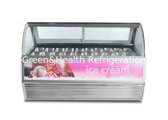 12 Pans Commercial Ice Cream Display Freezer Showcase With Secop Compressor