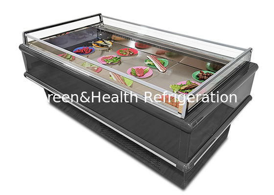 Static Cooling Supermarket Open Top Island Freezer With Sliding Door