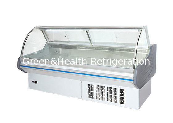 Multifunctional Glass Curved Refrigerated Deli Showcase Single Temperature Deep Chiller