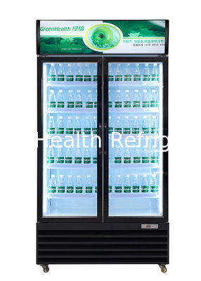 R134a Commercial Display Freezer Black Stainless Steel Glass Sliding Door Fridge