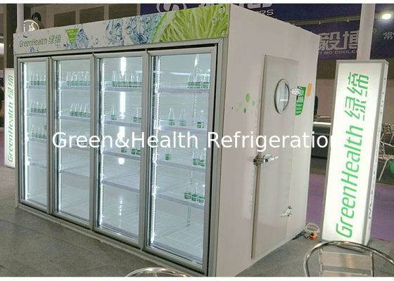 R404a Commercial Glass Door Fridge Refrigeration Equipment Walk In Cold Room