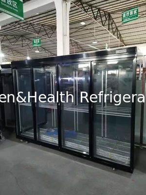 Commercial Supermarket Display Refrigerators Upright Beverage Cooler With Adjustable Shelves