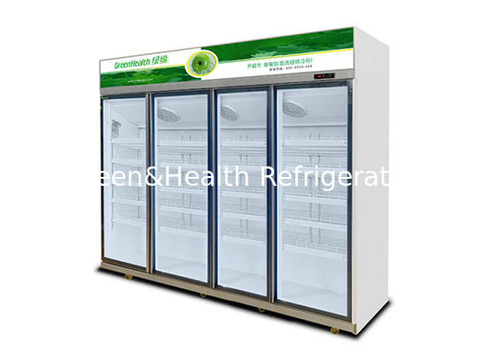 4 Doors Commercial Display Freezer 2087L Self Closing Glass Door Refrigeration Equipment