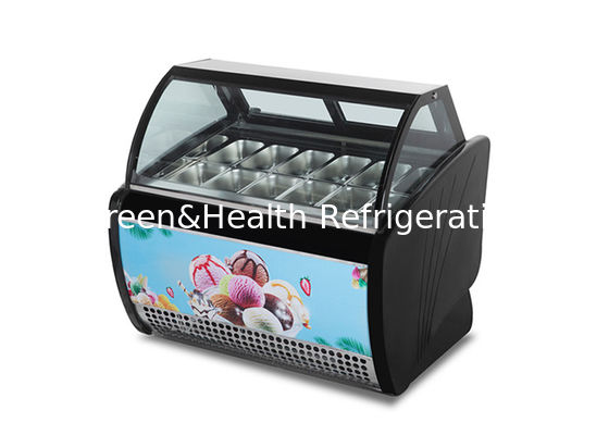 Supermarket 3 Layers Ice Cream Freezer Inner LED Glass Door Display Freezer