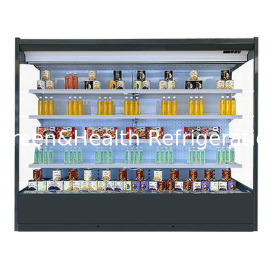 1350L Commercial Multideck Open Chiller For Shop Drink Air Cool Refrigerator
