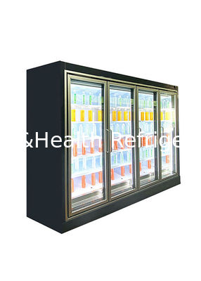 Remote Plug-In Multideck Open Beverage Display Chiller with R404A Refrigerant and Double Air Curtain for 2~8°C Commercial Refrigeration