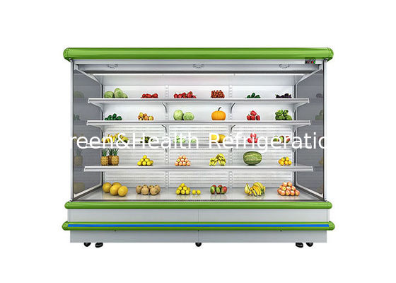 Convenience Store Commercial Double Air Curtain Vertical Open Showcase Chiller For Supermarket