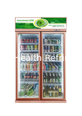 Green Health Multiple Glass Doors  Champagne Beverage Display Fridge For Supermarket