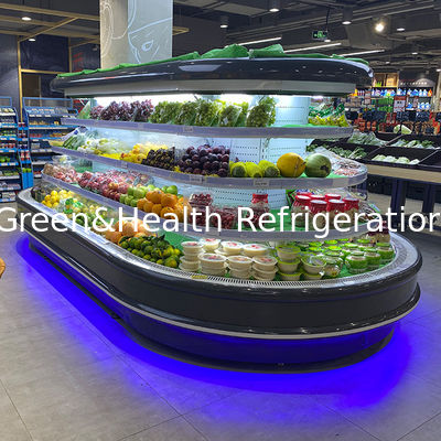 Supermarket Commercial Multideck Round Island Open Chiller Refrigeration Equipment