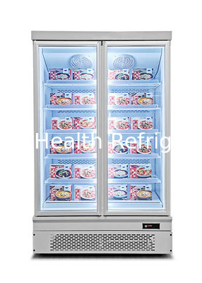 Large Commercial Bottom Mount Upright Display Freezer Glass Door For Food