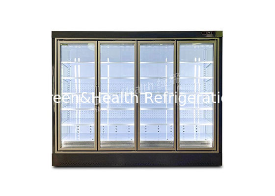 Electrical Control Commercial Open Chiller With Glass Door For Supermarket