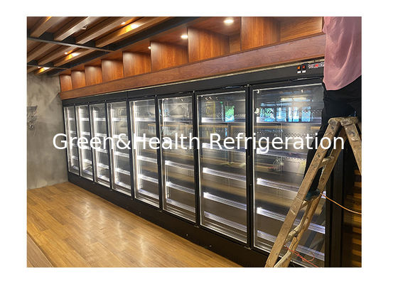 Painted Steel Commercial Multideck Fridges Drinks Display Chiller R404a With Multi Gate Glass Door