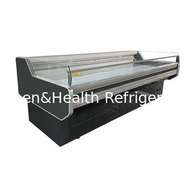 Glass Curved Refrigerated Fresh Meat Display Freezer Showcase For Butcher