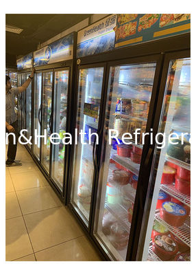 Customized Commercial Glass Display Showcase Upright Drink Coolers