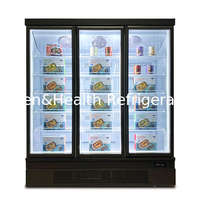 Customization Commercial Display Freezer Multi Glass Door Bottom Mount