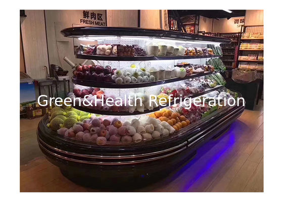Multi Deck Round Island Open Chiller Refrigeration For Supermarket