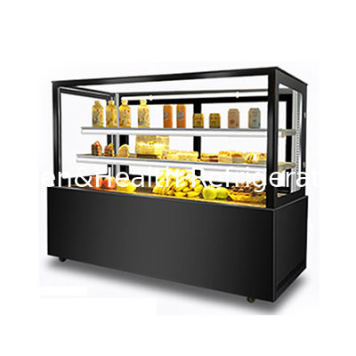 1.5m Black Color Cake Showcase Bakery Display Restaurant Marble Cake Chiller