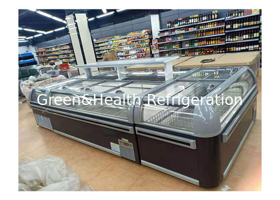 630L Commercial Island Freezer Refrigeration Popsicles Deep Fridge For Supermarket