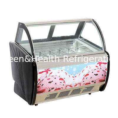 12 Pans Grey Color Italian Gelato Display Freezer For Ice Cream Shop