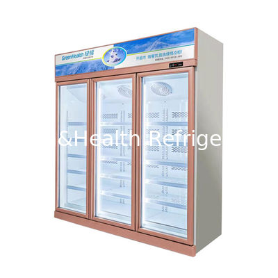Fan Cooling System 3 Doors Upright Glass Door Freezer With Wanbao Compressor