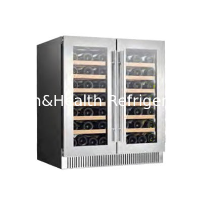 ETL Certificate 110V/60Hz Double Glass Door Wine Cooler Cabinet With R600 Refrigerant
