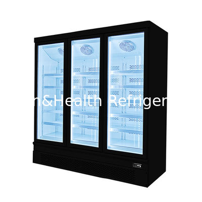 Units On Bottom Commercial Glass Display 2 3 Doors Refrigerator For Market