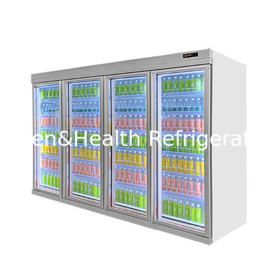 Supermarket Chiller Commercial Beverage Cooler For Drinks Cold Storage And Display