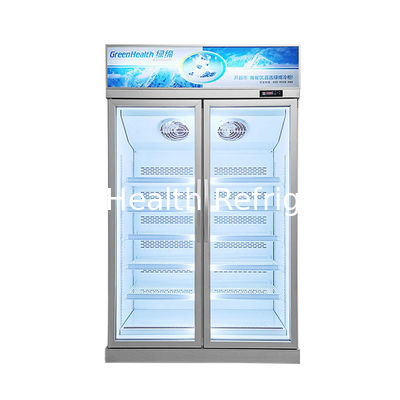 5 Shelves Double Glass Doors Commercial Display Freezer With Auto Defrost