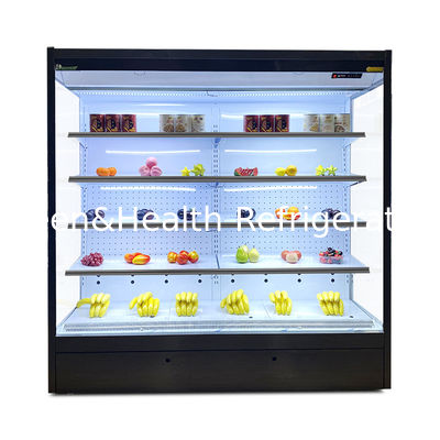 Remote System Multideck Open Refrigerator For Food Storage And Display