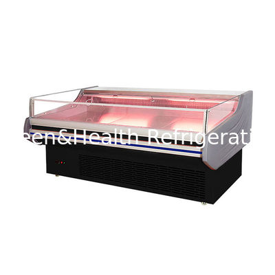 LED Light Meat Display Freezer Stainless Steel Interior Automatic Defrost -2~8 C
