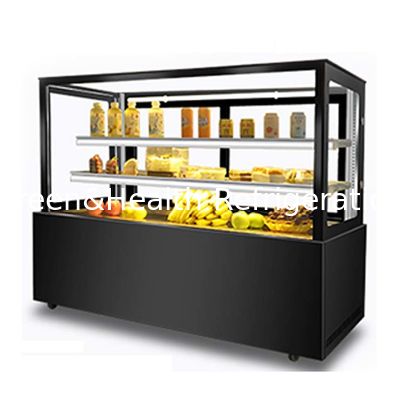 Black / White 2 Layers Cake Display Freezer With Easy Moving Wheels