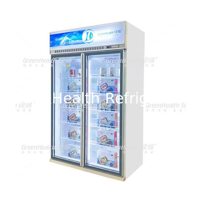 Frequency Conversion Demisting Glass Door Vertical Commercial Freezer For Frozen Goods